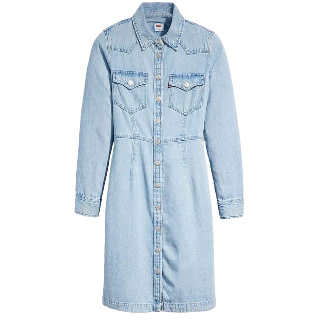 60% Lyocell, 40% Katoen. Stof: Denim. Geschikt: Standaard. Ontwerp: Eenvoudig. Sluiting: Knoopsluiting. Halsuitsnijding: Klassiek, Gekraagd. Mouwtype: Met lange mouwen. Lengte: Mini. Zakken: 2 borstzakken, geknoopt, 2 zijzakken. Manchet: Geknoopt. 10 VK: 37 in.