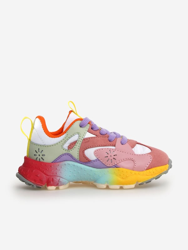 Flower Mountain Kids Saburo Trainers in Multicolour Introducing the exquisite Kids Saburo Trainers by Flower Mountain, a dazzling addition to any young wardrobe for AW2024. Crafted with precision, these multicoloured trainers amalgamate luxe and playfulness, perfect for boys and girls alike. Key features include Vibrant Design Radiant hues meet modern style, ensuring your child shines in every step. Supreme Comfort Engineered for little feet, offering support ease during play. Durable Quality Constructed from premium materials to withstand youthful adventures.Elevate their style with Flower Mountain's latest creation!