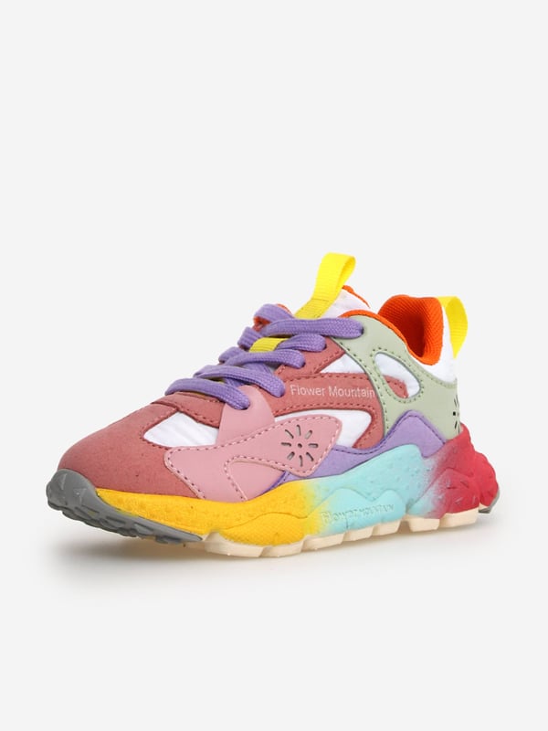 Flower Mountain Kids Saburo Trainers in Multicolour Introducing the exquisite Kids Saburo Trainers by Flower Mountain, a dazzling addition to any young wardrobe for AW2024. Crafted with precision, these multicoloured trainers amalgamate luxe and playfulness, perfect for boys and girls alike. Key features include Vibrant Design Radiant hues meet modern style, ensuring your child shines in every step. Supreme Comfort Engineered for little feet, offering support ease during play. Durable Quality Constructed from premium materials to withstand youthful adventures.Elevate their style with Flower Mountain's latest creation!