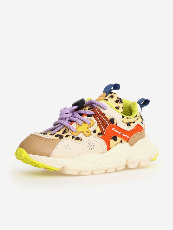 Flower Mountain combine vibrant imagery with beautiful, eco-friendly properties. These Yamano 3 trainers in multicolour are engineered from fabulous high quality. NOTE Fit is Half a Size Up Refer to EU Size. Fabric With Leopard Print Contrasting Eco Leather Inserts Perforations and Shapes Lace-Up Closure Quick Stop Adjuster Contrasting Eyelets On Tongue and Side Reinforcement Rubber Sole With Custom Tread Outsole Rubber Insole Cork Internal Material Textile Exterior Material E-Calf Eco Leather 50 Polyurethane, 50 NylonTextile