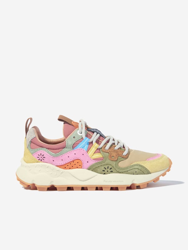 Flower Mountain combine vibrant imagery with beautiful, eco-friendly properties. These Yamano 3 trainers in multicolour are engineered in the finest high quality. NOTE Fit is Half a Size Up Refer to EU Size. Nylon Upper Rubber Sole Multi Panelled Uppers Leather Lining Natural Cork Antibacterial Insoles Nylon Heel And Tongue Pull Tab Eva Midsole 61 Polyester, 39 Pig Skin