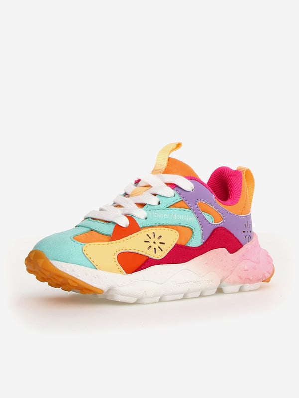 Introducing the exquisite Kids Saburo Trainers by Flower Mountain, a dazzling addition to any young trendsetter's collection for SS2025. Designed with meticulous attention to detail, these multicoloured marvels blend function with flair. Vibrant Design A kaleidoscope of colours ensures your child stands out. Supreme Comfort Crafted for all-day wear without compromising on style. Versatile Fit Ideal for both boys and girls, promoting inclusivity.Elevate your child's ensemble with the Saburo Trainerswhere style meets comfort effortlessly.