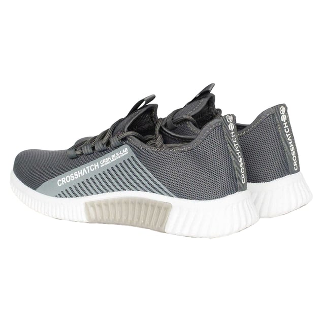 Marke: Crosshatch. Obermaterial: Nylon, Stoff. Futterstoff: Deckbrandsohle. Laufsohle: PVC. Gewebetechnik: langlebig. Atmungsaktiv, Gummi-Details. Absatz: Flach. niedrig geschnitten. Design: Kontrast Detail, Logo. Zehenstil: Rund. Zum Schnüren.