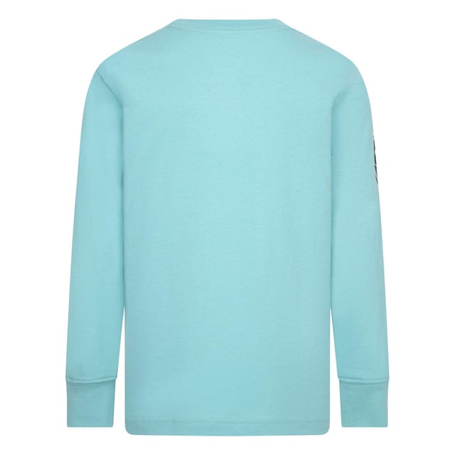 60% Cotton, 40% Polyester. Fabric: Jersey, Knitted. Design: Paint Splatter, Swoosh, Text. Neckline: Crew Neck, Ribbed. Sleeve-Type: Long-Sleeved. Cuff: Ribbed. Tagless. Fit: Regular. 4 Years: 22 in. 5 Years: 23 in. 6 Years: 24 in. 7 Years: 25 in. 3-4 Years: 21 in.