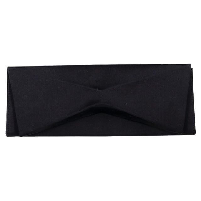 VINTAGE, RRP AS NEW
The Christian Louboutin Bow Clutch Bag in black satin is the epitome of evening elegance, featuring a sculptural bow detail and the brand’s signature red lining. Its sleek silhouette and soft satin finish bring a touch of Parisian glamour to any formal look. **Style tip:** Pair it with a strapless gown or a tailored jumpsuit to highlight the clutch’s sophisticated charm and statement bow.

 Christian Louboutin Bow Clutch Bag in Black Satin

Condition: Excellent
Signs of wear: No retail tag, No visible sign of wear., 
Packaging: Dust bag
Color: Black
Material: Satin 
Size: One Size | One Size
Measurements: Width: 45; Height: 90; Length: 220
SKU: NAPPUGBBA525368W