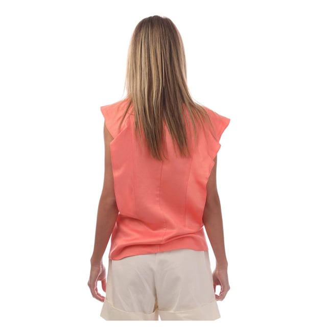 59% viscose, 41% linnen. Ontwerp: Kantdetail. Type mouw: Fladder. Hals: Ronde Hals. Voorste split. 8 UK: 32 in. 10 VK: 33 in.