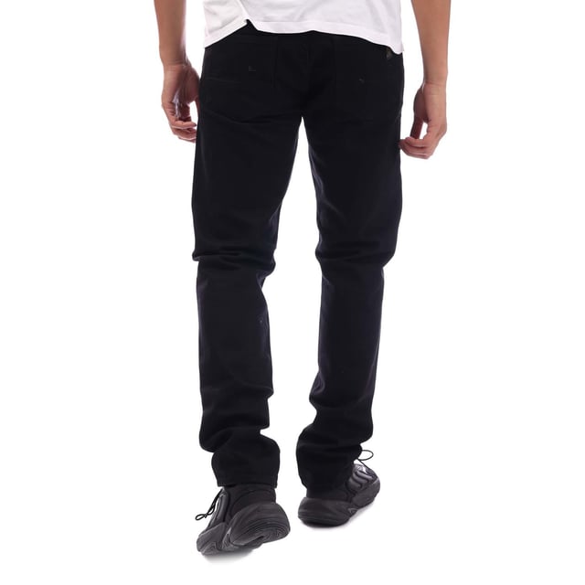 Mens Belstaff Longton Slim-Fit Jeans in black.- Zip fly and button fastening.- Classic five pocket design.- Belt loops.- Leather logo patch and embroidered logo to the back of the jeans.- Slim fit.- 100% Cotton.- Ref: 104240BLACK