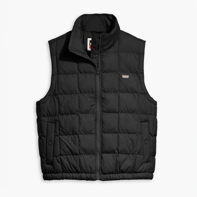 Womens Levis Brier Puffer Gilet in black.- High neck.- Full zip fastening.- Two side pockets with button closures.- Signature logo.- Warm  quilted design.- 100% Polyester.- Ref: A76130001