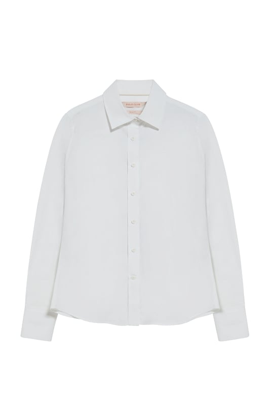 Dieses Damenhemd im Slim Fit verbindet Stil, Raffinesse und Funktionalität auf perfekte Weise. Es ist aus weicher Baumwollpopeline mit Garment-Dye-Behandlung gefertigt und eignet sich ideal für den Alltag oder für Freizeitoutfits. Der französische Kragen verleiht ihm einen Hauch von Raffinesse. Die Paspel an der Innenseite des Kragens ist in der gleichen Farbe wie das Kleidungsstück gefärbt, und die Seitennaht verleiht ihm einen raffinierten Touch, ohne den klassischen Stil zu verlieren. Die Logo-Knöpfe und das horizontal genähte Knopfloch sind das i-Tüpfelchen auf einem raffinierten und sorgfältigen Design. Gesticktes PC-Monogramm auf der Brust.