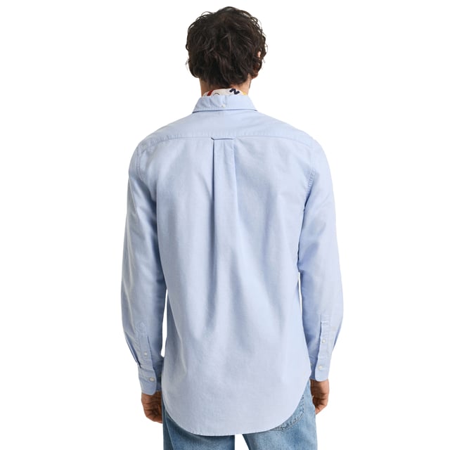 Baumwolle. Gewebe:  Oxford-Gewebe. Design: Gesticktes Logo, Unifarben. Button-Down-Kragen. Aufhängeschlaufe. Passform: Regulär. Taschenart: 1 Brusttasche. Bündchen: anpassbar. Button-Down-Kragen, Kontrast Innenkragen. Saum: Geschwungener Saum. Langärmlig. S: 90,17 cm. M: 102 cm. L: 112 cm. XL: 121,92 cm. XXL: 132 cm. 4XL: 152,5 cm.