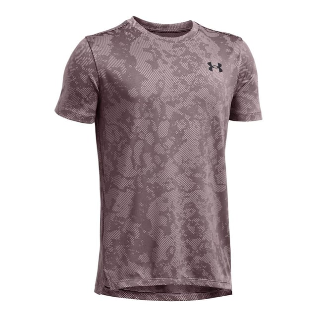 Under Armour - "Tech" Ventil T-Shirt für Kinder (Grau) 100% Polyester. Gewebetechnik: Atmungsaktiv, Leicht, Feuchtigkeitsabweisend, Geruchskontrolle, Verhindert Reibung, Schnell trocknend. Gewebe: Trikot, Jerseyware. Design: Geode, Logo, bedruckt. Unterarmzwickel, Ventiliert. Passform: Lose. Rundhalsausschnitt. Kurzärmlig. 116: 62,23 cm. 128: 68,58 cm. 140: 73,66 cm. 158-164: 78,74 cm. 146-152: 76,2 cm.