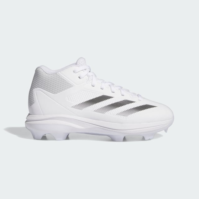 Give them the confidence they need in the batter's box or out in the field in these kids' adidas baseball cleats. Built with a mesh upper for elevated airflow, these cleats pair a Lightstrike midsole with a Geofit padded collar for ultralight comfort and outstanding support. The TPU cleats on the synthetic outsole keep them firmly rooted to the ground when they're swinging away or swiping second base.  - Regular fit - Lace closure - Mesh upper - Textile lining - Geofit padded collar - Lightstrike cushioning - Synthetic outsole with TPU cleats  Shipped by adidas