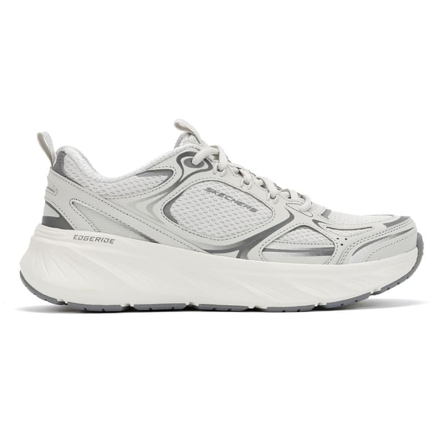 Skechers Edgeridge Dames Grijze Sneakers Skechers Hands Free Slip-ins®. Deze milieuvriendelijke, veganistische sportsneaker is gemaakt van gerecyclede materialen en heeft een ademend stretchgebreid bovenwerk met vaste stretchveters voor gemakkelijk aantrekken. Ontworpen voor de hele dag ondersteuning, het bevat een goed gedempte tussenzool en een Skechers Air-Cooled Memory Foam® inlegzool voor superieur comfort en luchtcirculatie. Perfect voor wandelen, reizen en dagelijks gebruik.