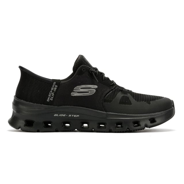 Enjoy comfort and convenience with Skechers Hands Free Slip-ins®. This sporty slip-on sneaker features a breathable mesh upper with durable synthetic hotmelt overlays and stretch laces for a secure, no-hassle fit. Designed with Skechers’ exclusive Heel Pillow™ for added heel support, also includes a Skechers Air-Cooled Memory Foam® insole for all-day cushioning and a Glide-Step® geometric midsole that promotes natural, responsive movement. Perfect for walking, travel, and everyday wear.
