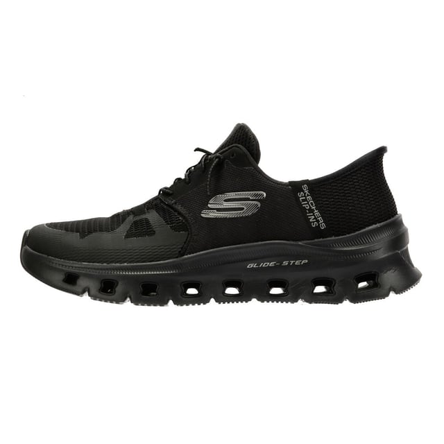 Enjoy comfort and convenience with Skechers Hands Free Slip-ins®. This sporty slip-on sneaker features a breathable mesh upper with durable synthetic hotmelt overlays and stretch laces for a secure, no-hassle fit. Designed with Skechers’ exclusive Heel Pillow™ for added heel support, also includes a Skechers Air-Cooled Memory Foam® insole for all-day cushioning and a Glide-Step® geometric midsole that promotes natural, responsive movement. Perfect for walking, travel, and everyday wear.