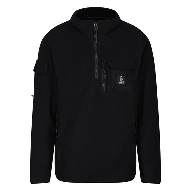 100% Polyester. Stof: Vlies. Ontwerp: Kenteken, Embleem, Eenduidig. 300gsm. Zoom: Elastisch. Manchet: Elastiek. Hals: Trechterhals. Mouwtype: Met lange mouwen. Gaaspaneel, Geweven Label. Zakken: 2 zijzakken, 1 schouderzak, 2 borstzakken, rits, klepsluiting. Sluiting: Pull Over, Kwart Rits. S: 38 in. L: 42 in.