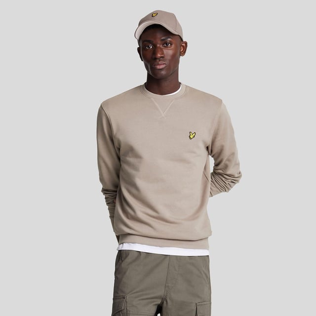Lyle & Scott Sweatshirt med halsringning för män (Taupe)