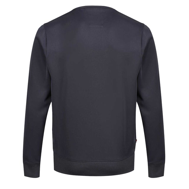 94% Polyester, 6% Elastaan. Trim: Ribben. Stof: Stretch, Tricot. Ontwerp: Chevron, Geborduurd logo. Hals: Crew Neck. Gesneden en genaaid paneel, getapete schouders, getapete mouwen. Mouwtype: Met lange mouwen. Bevestiging: Trek aan de achterkant. M: 40 in. XL: 44 in. XXL: 46 in.