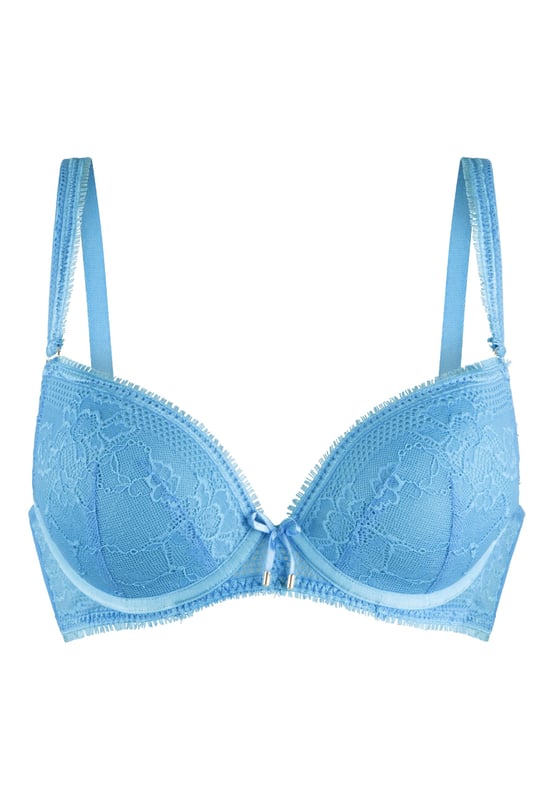Coral Tones.... Eine wirklich frische Serie für diese Saison! Diese romantische Serie mit viel Spitze sollte in deiner Kollektion nicht fehlen. Dieser Gel-BH mit Bügeln ist an den Cups mit trendiger Spitze verarbeitet und zwischen den Cups ist ein dekoratives Schleifendetail mit Goldanhänger angebracht.