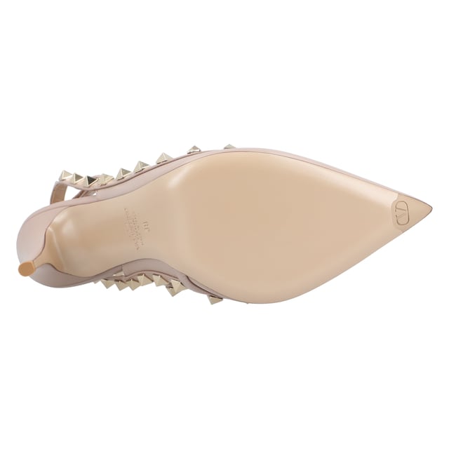 Garavani Rockstud Pointed Toe Caged Pumps
Made in Italy
Color: Powder
- Platinum finish studs
- Contrasting straps and trim in poudre nappa leather
- Adjustable straps