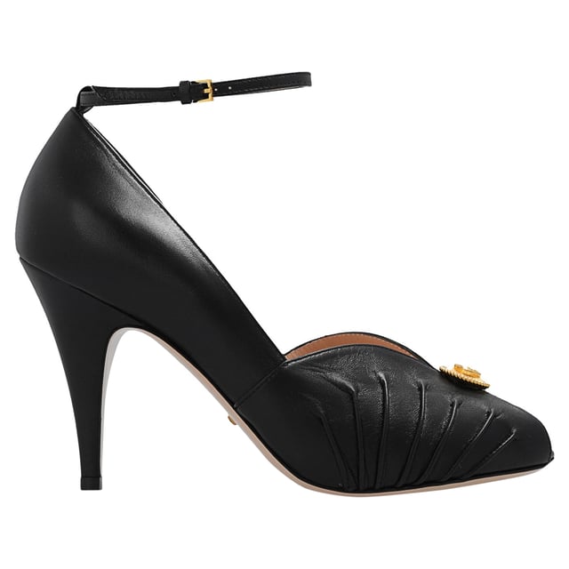 Composition: 100% Leather  

Inner: 100% Leather
Insole: 100% Leather
Sole: 100% Leather
Heel: 10.0 cm / 25.4 in
branded insole
Open toe
Gold-colored metal application
'Interlocking G' logo
Ankle side buckle fastening
Made in  Italy
Gender: WOMEN
Product code: 727516 C9D00_1000