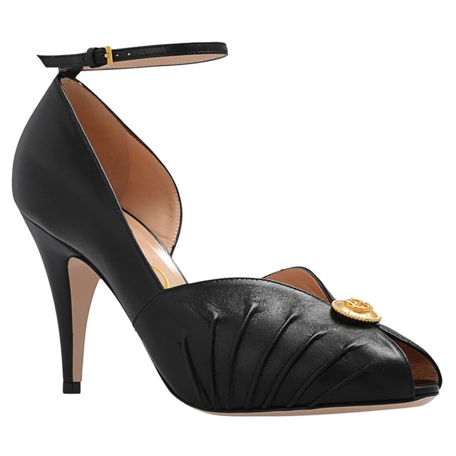 Composition: 100% Leather  

Inner: 100% Leather
Insole: 100% Leather
Sole: 100% Leather
Heel: 10.0 cm / 25.4 in
branded insole
Open toe
Gold-colored metal application
'Interlocking G' logo
Ankle side buckle fastening
Made in  Italy
Gender: WOMEN
Product code: 727516 C9D00_1000