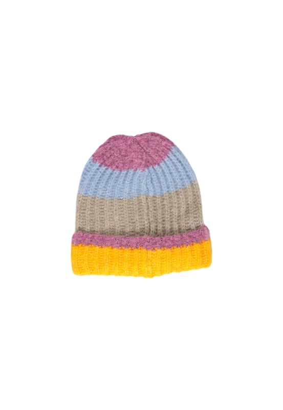 Marca: Piezas.
  Genero: Mujer.
  Tipo: Gorras.
  Temporada: Otono/Invierno.
  Color: amarillo.
  Patron: rayas.
  Codigo del articulo: 17143898.
  Composicion: 47% acrilico 3% lycra 50% poliester.
  Lavado: lavar a maquina a 30Â°.