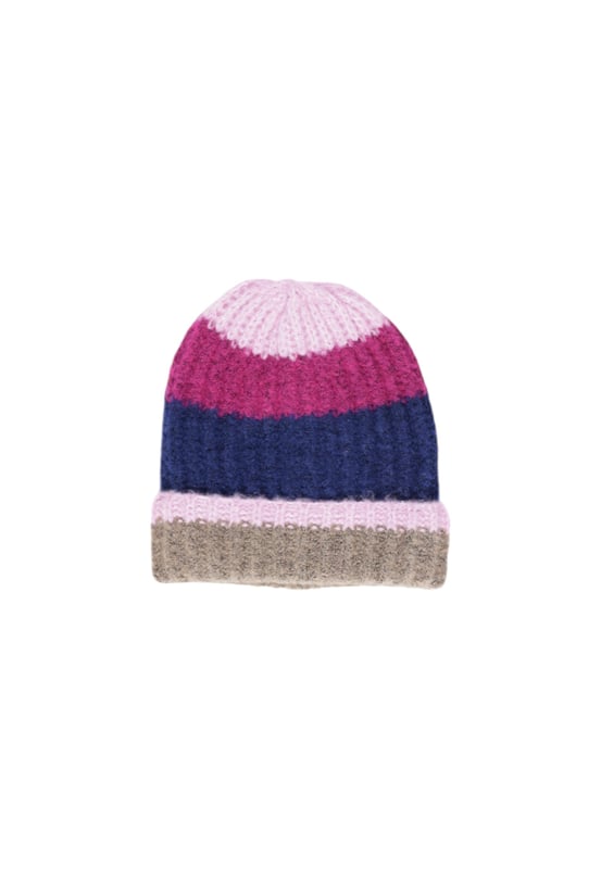 Producto: Gorra de mezcla acrilica a rayas.
  Marca: piezas.
  Genero: Mujeres.
  Tipo: gorras.
  Temporada: Otono/Invierno.
  Color: azul.
  Patron: rayas.
  Codigo del articulo: 17143898.
  Composicion: 47% acrilico 3% lycra 50% poliester.
  Lavado: lavar a maquina a 30Â°.