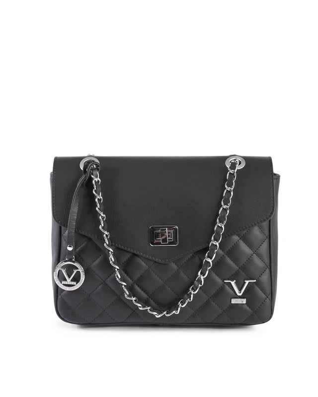 Lujoso y elegante bolso de mano para mujer V Italia V024M.
  S SAUVAGE NERO.
  Hecho de 100% cuero.
  Diseno negro atemporal.
  Medidas 27x19x7 cm.
  Fabricado en Italia para la maxima calidad.
  Perfecto para agregar sofisticacion a cualquier atuendo.