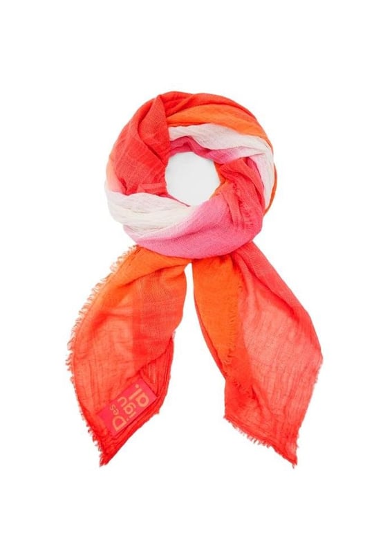 Marca: Desigual.
  Genero: Mujer.
  Tipo: Bufandas.
  Temporada: Primavera/Verano.
  Color: naranja.
  Patron: coloreado.
  Codigo de articulo: 23SAWA08.
  Lavado: lavar a maquina a 30Â°.
