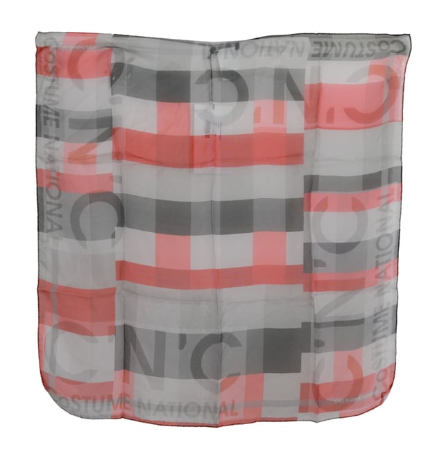 Brand: CoSTUME NATIONAL CNC
  Gender: Men
  Color: Gray and red
  Material: 100% Silk
  Made in Italy
  Size: 65cm x 65cm