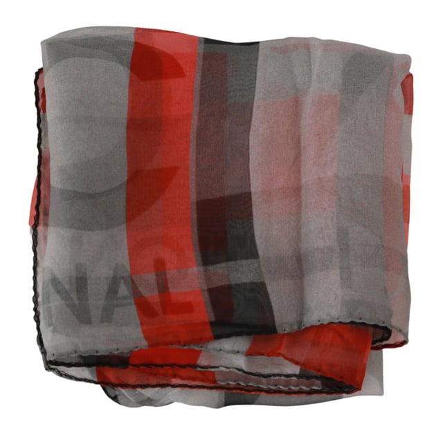 Brand: CoSTUME NATIONAL CNC
  Gender: Men
  Color: Gray and red
  Material: 100% Silk
  Made in Italy
  Size: 65cm x 65cm