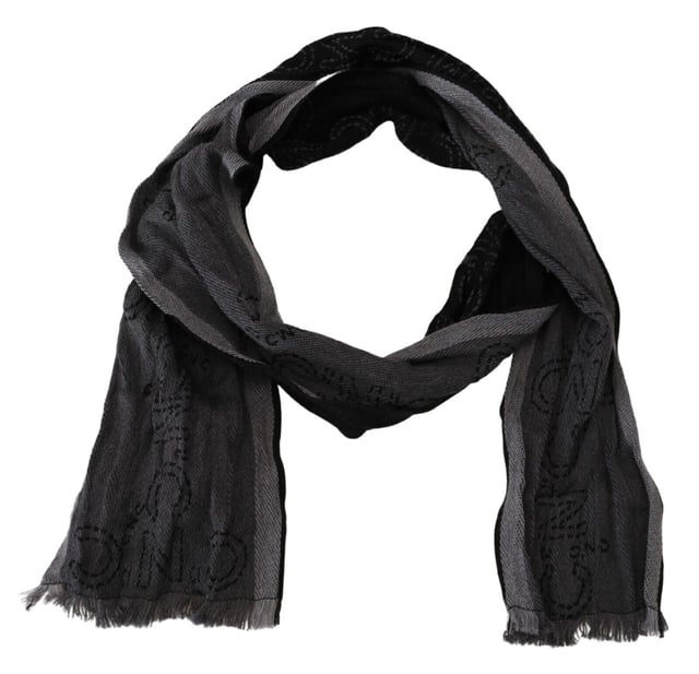 Brand: C&#8217;N&#8217;C
  Material: 100% Wool
  Color: Black Grey
  Logo details
  Made in Italy
  Size: 190 cm X 19 cm
  Gender: Men