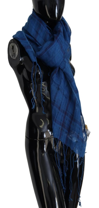Brand: C&#8217;N&#8217;C COSTUME NATIONAL
  Condition: Brand new with tags
  Material: 100% Linen
  Color: Blue checkered
  Logo details
  Made in Italy
  Size: 175cm x 120cm