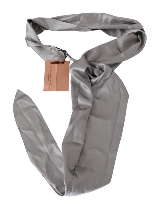 Brand new with tags
  Gender: Men
  Color: Silver
  Material: 96% Silk 4% Elastane
  Logo details
  Made in Italy
  Size: 15 cm x 220 cm
