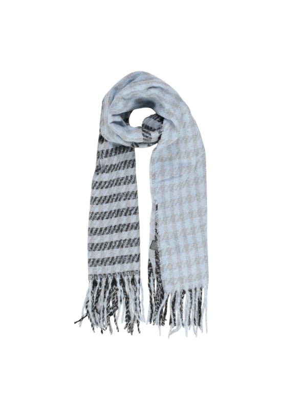 Marca: Solo.
  Genero: Mujeres.
  Tipo: Bufandas.
  Temporada: Otono/Invierno.
  Color: azul.
  Patron: geometrico.
  Codigo del articulo: 15323435.
  Composicion: 100% poliester.
  Lavado: lavar a maquina a 30Â°.