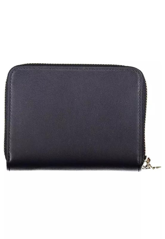 Material: 100% polietileno.
  Origen: KH.
  Color: azul.
  Cuenta con cuatro compartimentos.
  Incluye un monedero.
  Amplias ranuras para tarjetas.
  Cierre de cremallera seguro.
  Detalle iconico del logotipo.