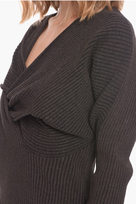 Otoño-Invierno, Marrón, Manga larga, Punto grueso, Hecho en Italia, Minifalda, Casual, P534021