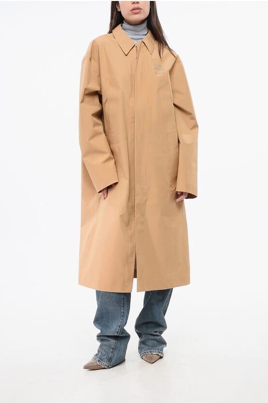 Herfst-Winter, Bruin, Logo, Lange mouwen, Opdruk, Ritssluiting, 4 zakken, Binnenzak, Ongevoerd, Enkelrijsjas, Zak met ritssluiting, Sluiting aan de voorkant, Verborgen sluiting, Gemaakt in Portugal, P694844