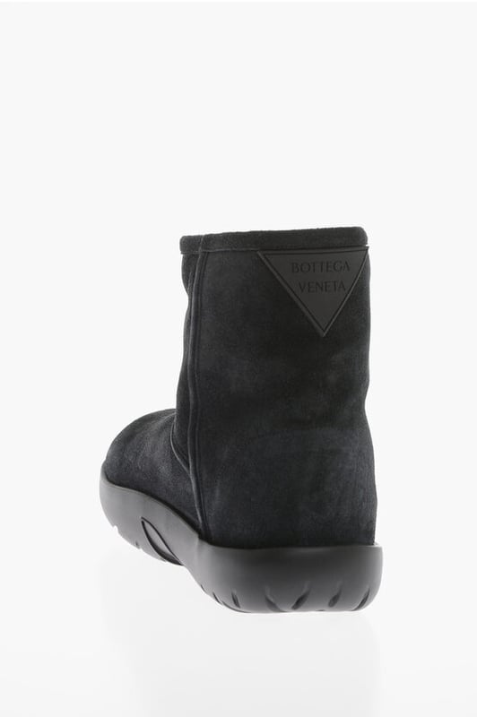 Herbst-Winter, Schwarz, Gummisohle, Logo, Wildleder, Made in Italy, Runde Spitze, Nähte, Weihnachtsgeschenk, P603563, Beinweite: 13 cm