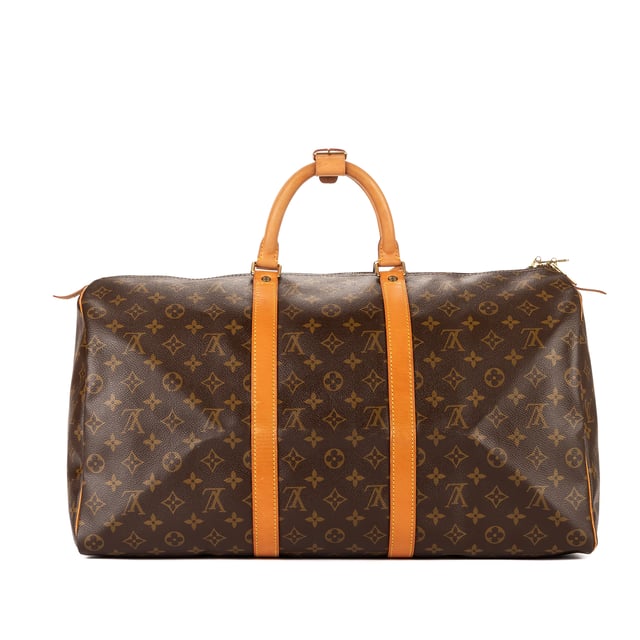 Louis Vuitton Bolsos Keepall 50 Bolsa de viaje en Marrón Lona recubierta y Latón dorado hardware. El producto esta en Excelentes Condiciones (A).
  Dimensiones: 50x26x22 cm 
  Accesorios incluidos: Luggage Tag; Handle Strap
  Notas de Exterior: Arrugas ligeras en cuero Vachetta
Notas de Hardware: Oxidación y decoloración visible
Notas de la correa/asa: Mancha Oscura Clara
  BrandCo Paris encuentra artículos raros y en las mejores condiciones a precios increíbles. ¡Vale la pena tener paciencia! Compra con confianza: todos los artículos de BrandCo Paris son seleccionados y autenticados cuidadosamente por nuestro equipo de expertos.
  Todos los artículos vienen con un certificado de autenticidad y un embalaje entregado por BrandCo Paris.
  Tabla de clasificación de la condición del artículo
  N (como nuevo)
  AA (perfecto estado)
  A (excelente estado)
  AB (muy buen estado)
  B (bueno/regular)