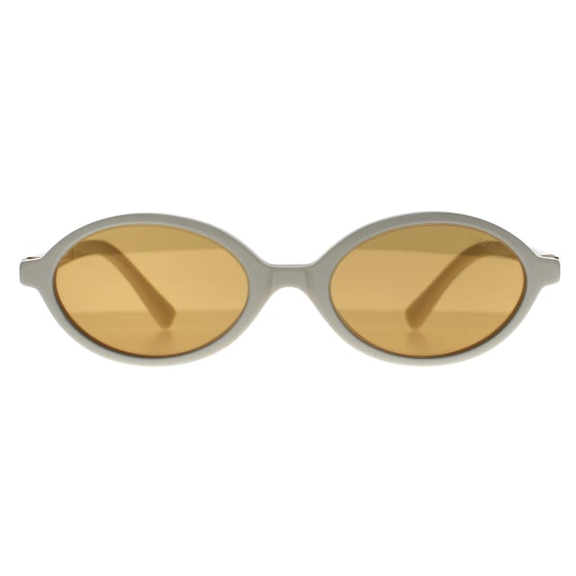Die Miu Miu MU04ZS 14240D Sonnenbrille in WeiÃŸ-Orange mit silbernen Innenspiegeln prÃ¤sentiert eine raffinierte ovale Silhouette, die zeitgenÃ¶ssische Raffinesse mit minimalistischer PrÃ¤zision verbindet. Sie ist leicht und schmeichelhaft geschnitten und passt zu vielen Gesichtsformen.