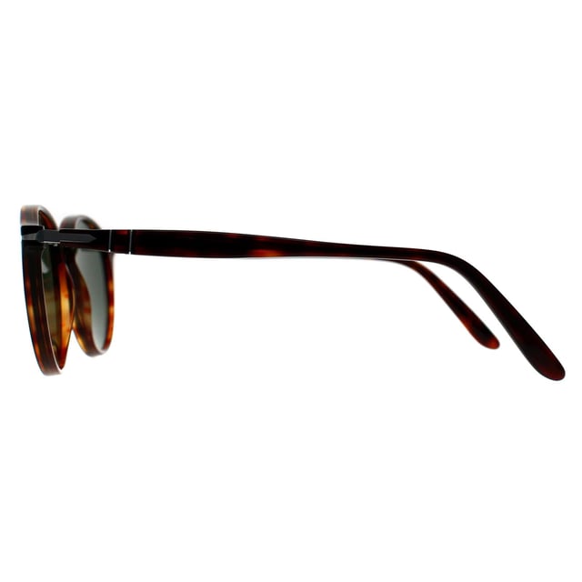 Persol Round Mens Havana Green PO3092SM Persol Round Mens Havana Green PO3092SM Sunglasses are a lovely retro inspired style with the vintage keyhole bridge shape and a vey much in vogue round shape which features the iconic Persol silver arrow at the temples. Mineral glass lenses give superb clarity and the Meflecto flexible temple give a comfortable customised fit.