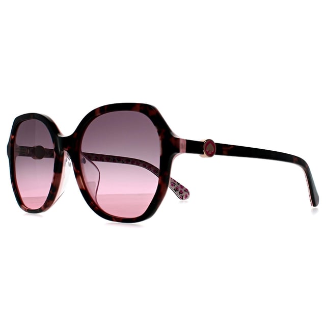 Las gafas de sol Kate Spade Butterfly Womens Pink Havana Violet Pink Gradient Lourdes/F/S ofrecen una atractiva silueta redonda que aúna sofisticación y durabilidad, diseñada para proporcionar una comodidad excepcional y un look perfectamente equilibrado.