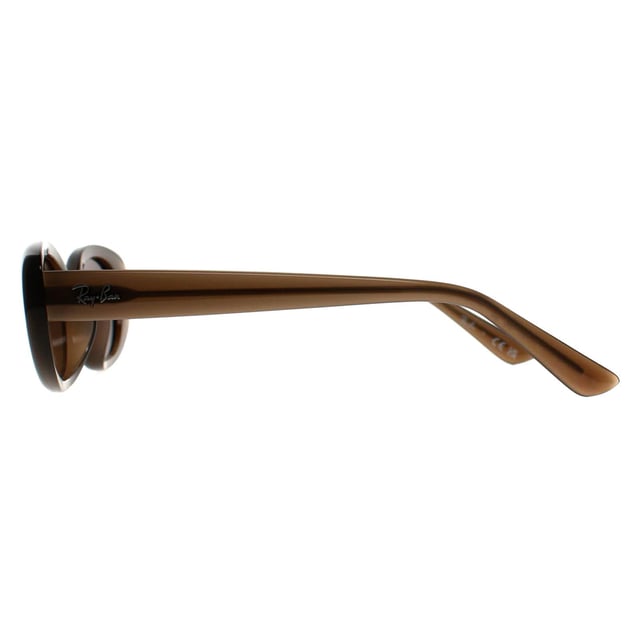 Ray-Ban Oval Womens Matte Opal Brown Dark Brown RB4441D Bio Based Sunglasses feature a modern, oversized square shape made from bio-based materials, offering a sustainable update to a bold street-style look. With clean lines, sculpted temples, and signature Ray-Ban detailing, they deliver standout style with lightweight comfort and eco-conscious appeal.