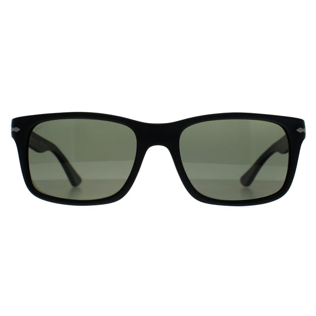 Persol Rectangle Mens Black Green Polarized PO3048S  Sunglasses feature a modern, bold frame with smooth curves and iconic Persol styling. Perfect for fashion forward individuals, these sunglasses provide superior protection while making a striking statement.