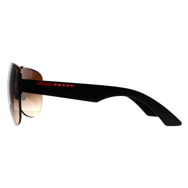 Prada Sport Aviator Mens Gunmetal Brown Gradient PS55YS  Sunglasses combine a sleek, modern design with luxury craftsmanship. Featuring a sophisticated frame, these sunglasses add an upscale touch to any outfit while ensuring your eyes are shielded from the sunâ€™s rays.