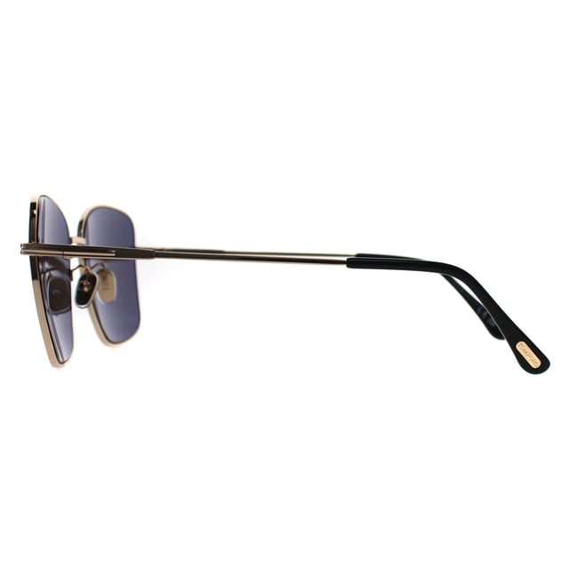 Tom Ford Square Womens Shiny Rose Gold Smoke Grey FT0953-D  Sunglasses is a refined aviator-style sunglass crafted in Italy from sleek metal, graced with a polished gold (or rose-gold) frame and matching bridge. The lenses offer full UV protection and classic Tom Ford branding, the FT0953â€‘D blends vintage aviation charm with modern eleganceâ€”ideal for those seeking timeless luxury with everyday practicality.