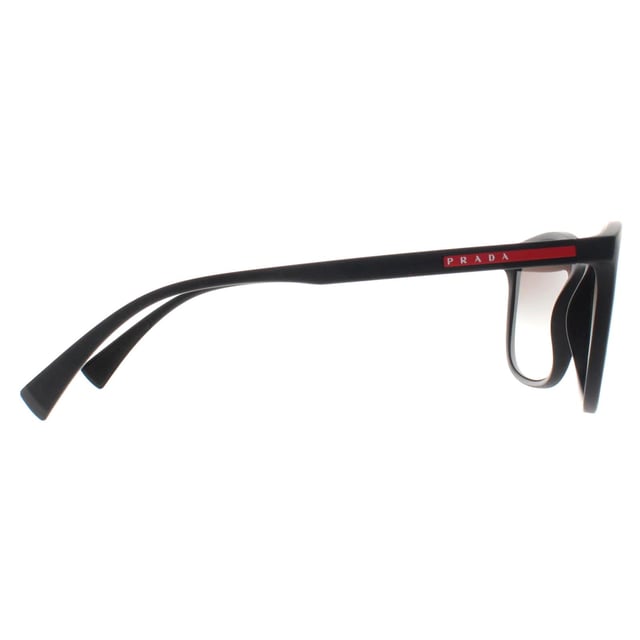 Prada Sport Rectangle Mens Black Rubber Grey Gradient PS01TS  Sunglasses offer a refined, fashion forward frame with bold lines and modern details. Perfect for individuals who appreciate chic design and superior craftsmanship, these sunglasses elevate any look while keeping you protected from the sun.