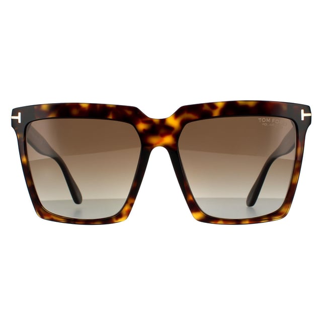 Las gafas de sol Tom Ford Square Womens Dark Havana Brown Sabrina 02 FT0764 son un estilo cuadrado muy atrevido con esquinas angulares para un look moderno y fuerte.